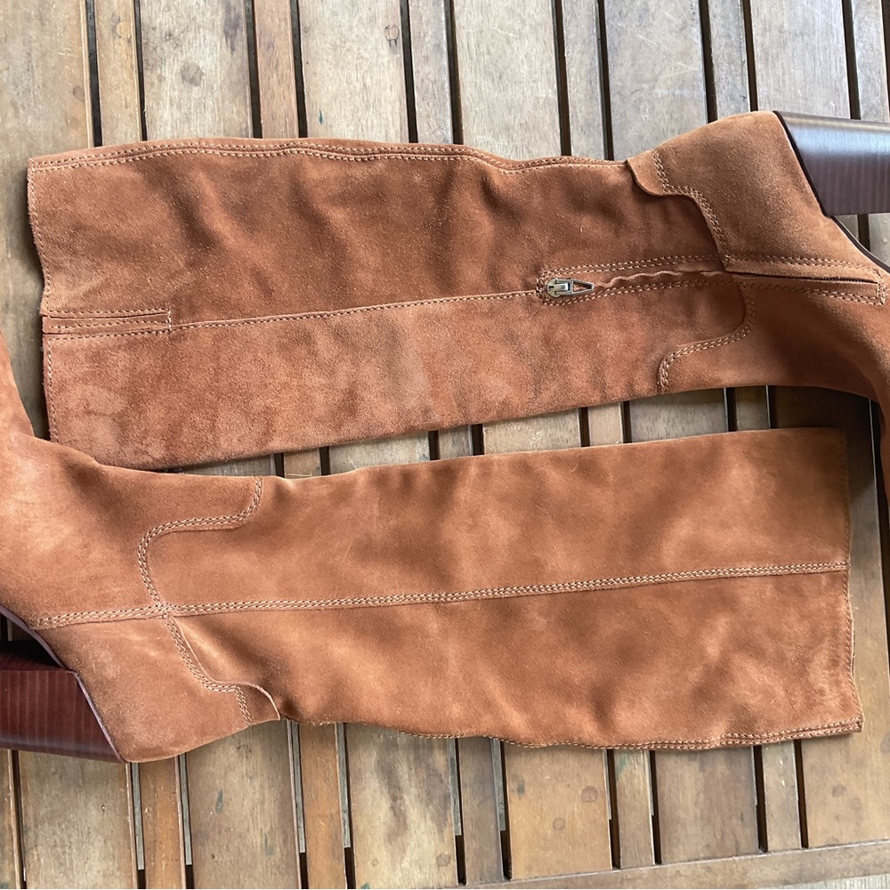 Dolce Vita Tan Suede Heeled Boots Knee High Kylar - Picture 9 of 10